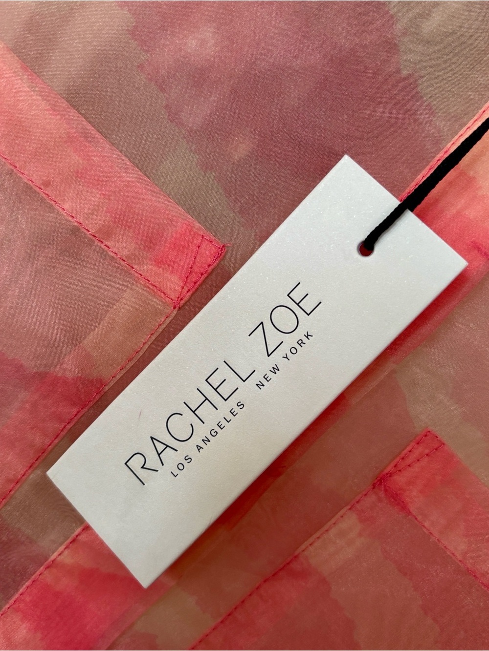 NWT Rachel Zoe Pink & Cream Sheer Camouflage Button-Up Shirt Jacket Blouse - Picture 3 of 13